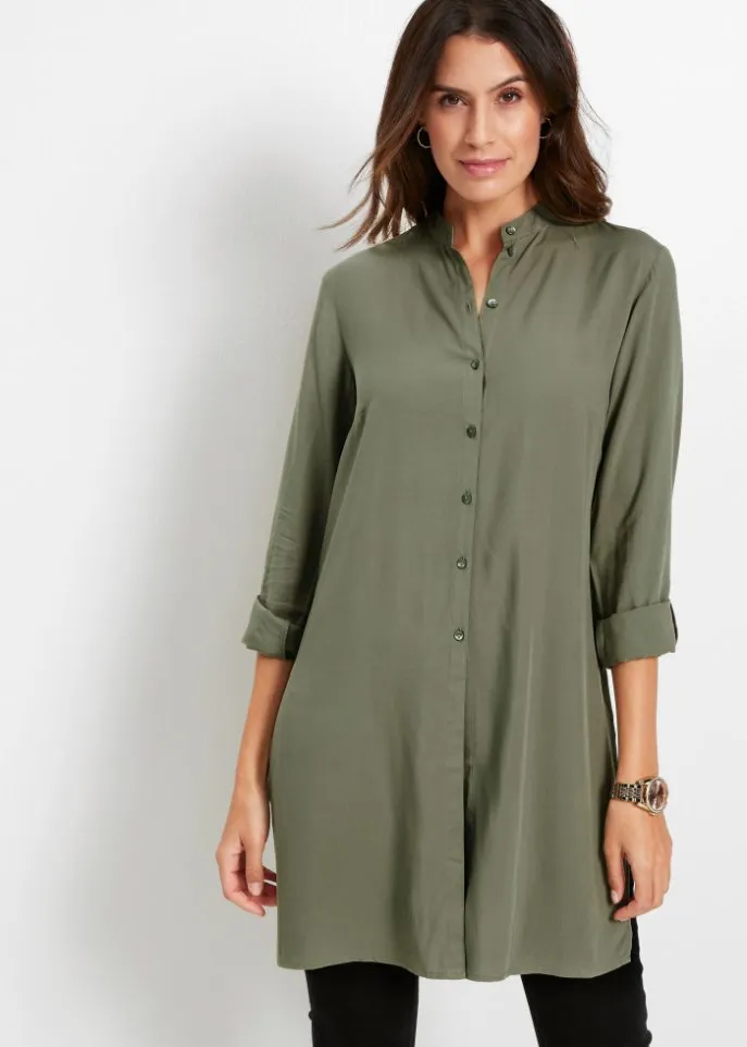 Long blouse in viscose Bpc Selection, green