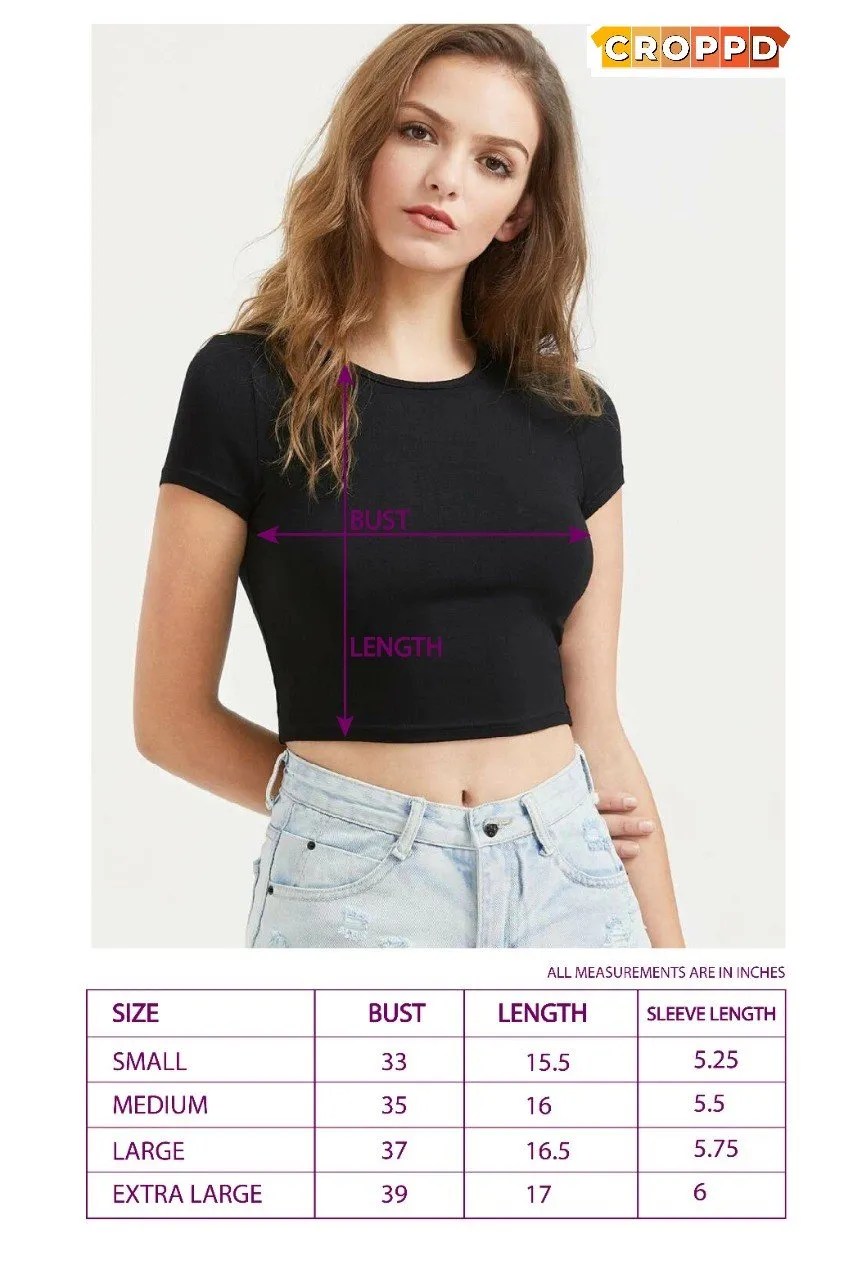 Love Songs Graphic Printed Black Crop Top