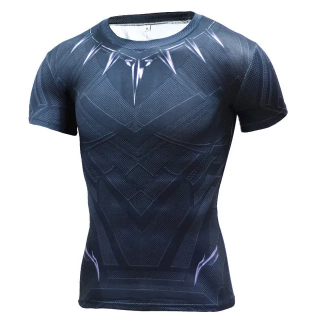 Men Crossfit Long Sleeve Compression Shirt 3D Anime Superhero Superman Captain America T Shirt Tights Fitness Men Tops & Tees