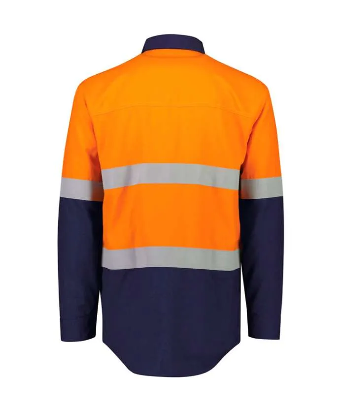 Mens Orange Flame, Lightweight Spliced Ripstop Shirt