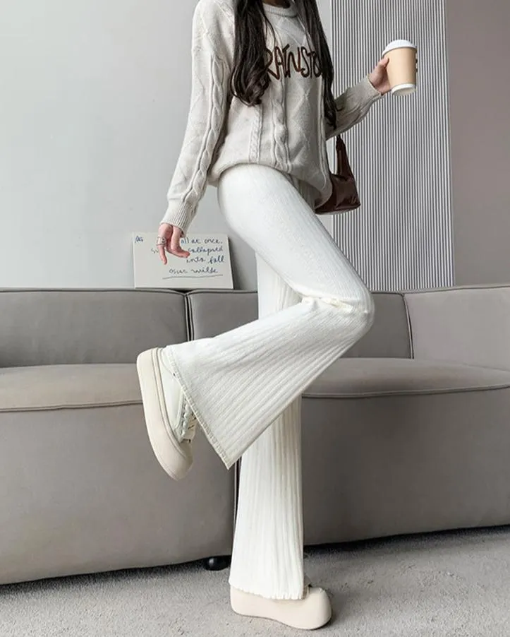 Miral Ribbed Knit Flare Pants