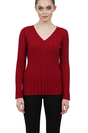 Opal Rib Knit V-Neck Top