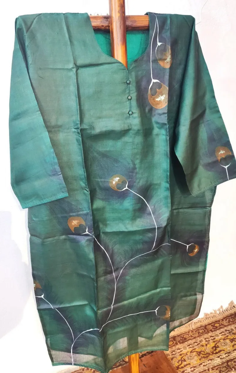 PEACOCK PURE TUSSAR SILK KURTA