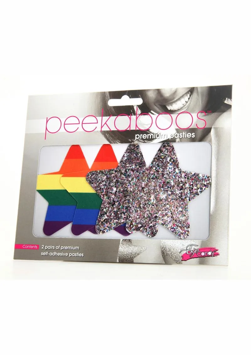 Peekaboo Pride Rainbow Glitter Stars Pasties