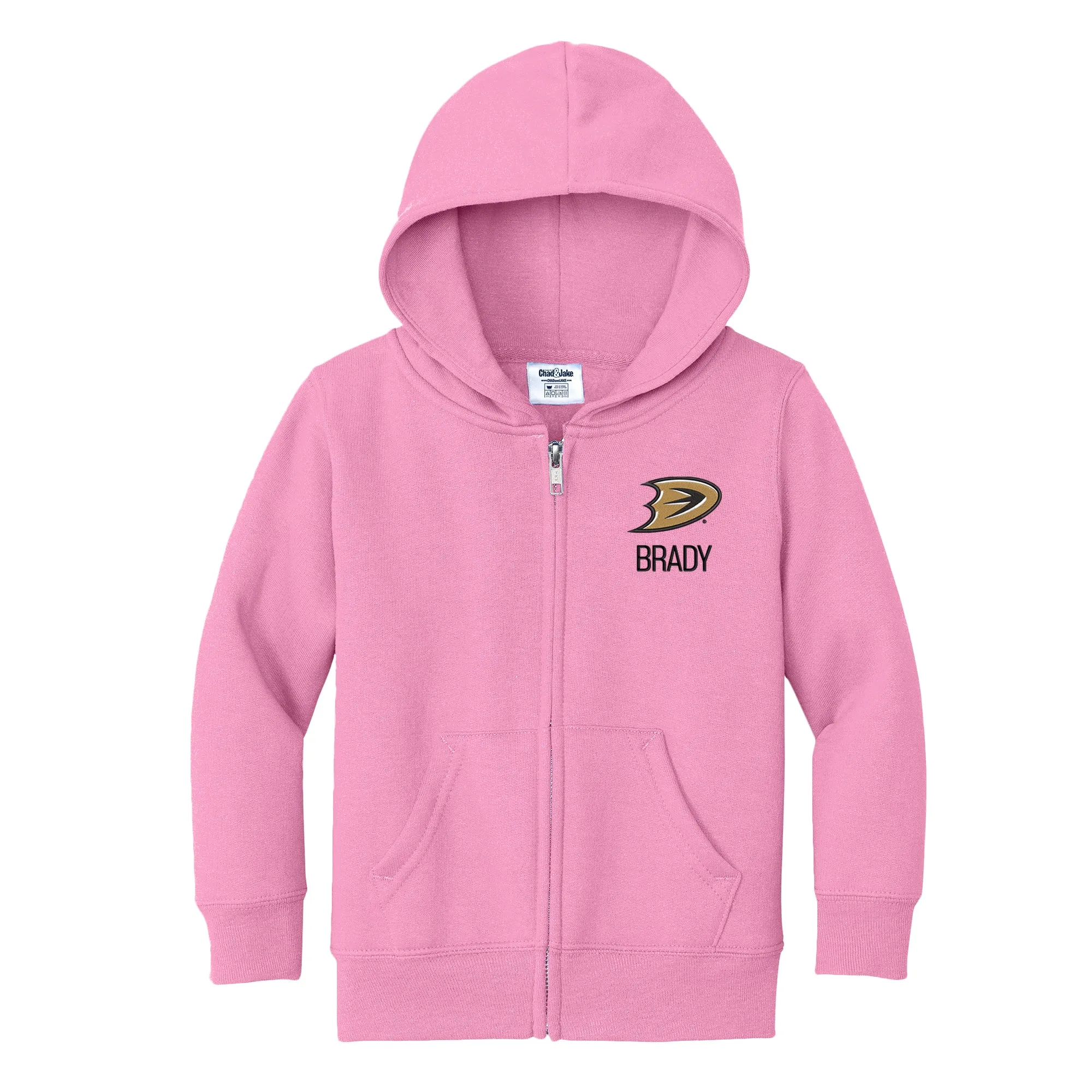 Personalized Anaheim Ducks Secondary Toddler Full-Zip Hooded Sweatshirt