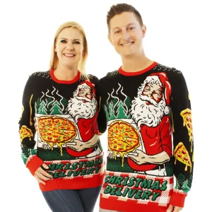 Pizza Delivery Santa | Ugly Christmas Sweater For Men & Women | Unisex Sizing