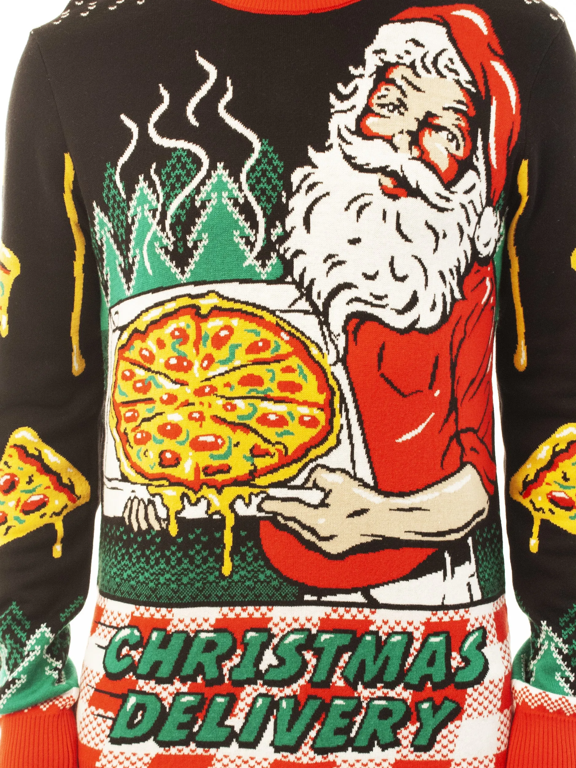 Pizza Delivery Santa | Ugly Christmas Sweater For Men & Women | Unisex Sizing