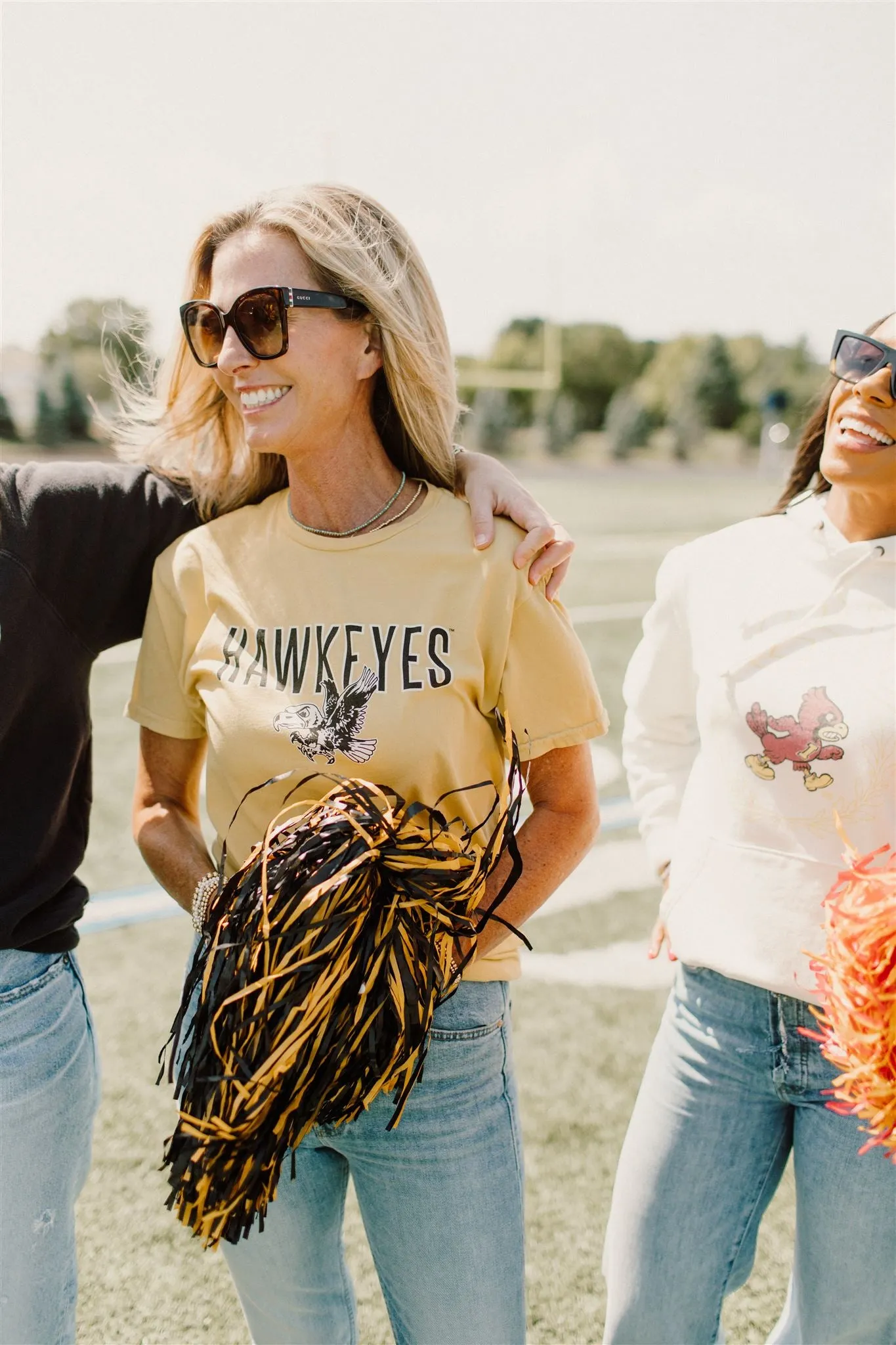 Retro Sport x Blond Genius - Iowa 'HAWKEYES' Crewneck Tee in Vintage Gold