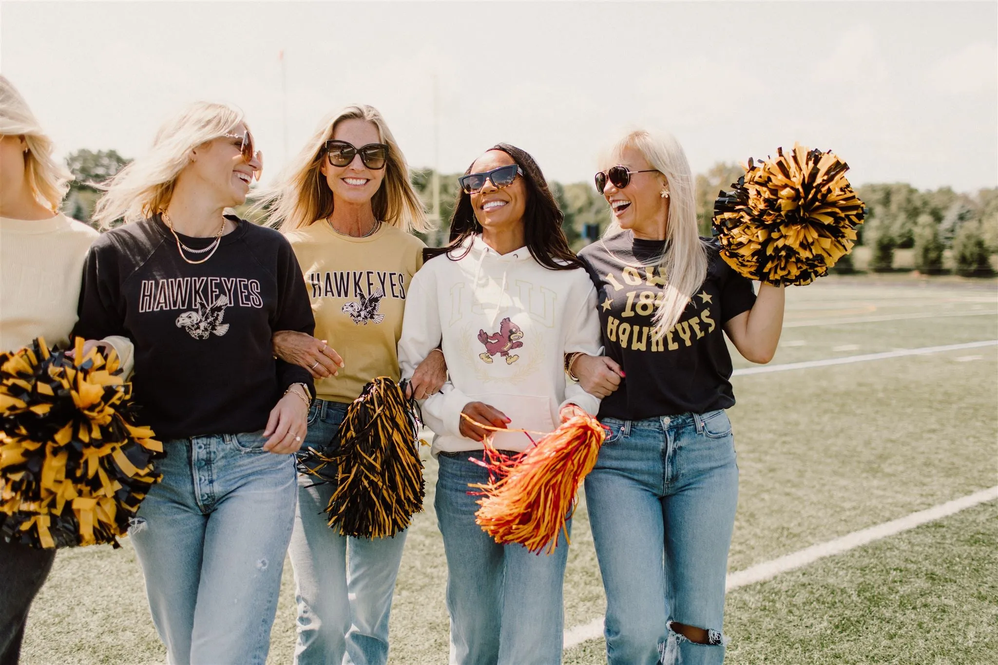 Retro Sport x Blond Genius - Iowa 'HAWKEYES' Crewneck Tee in Vintage Gold