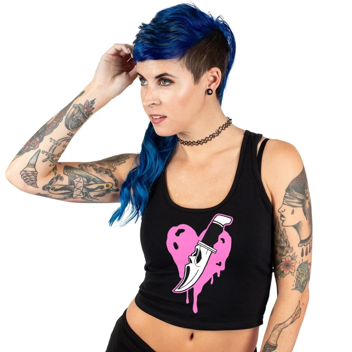 Scream Heart Cropped Tank Top