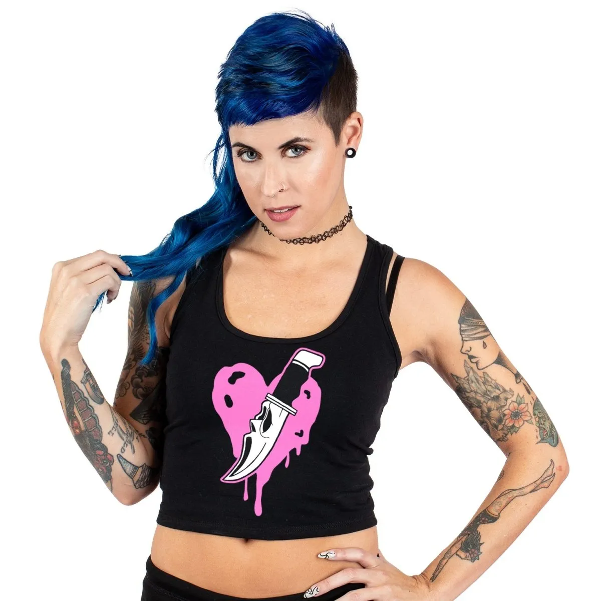 Scream Heart Cropped Tank Top