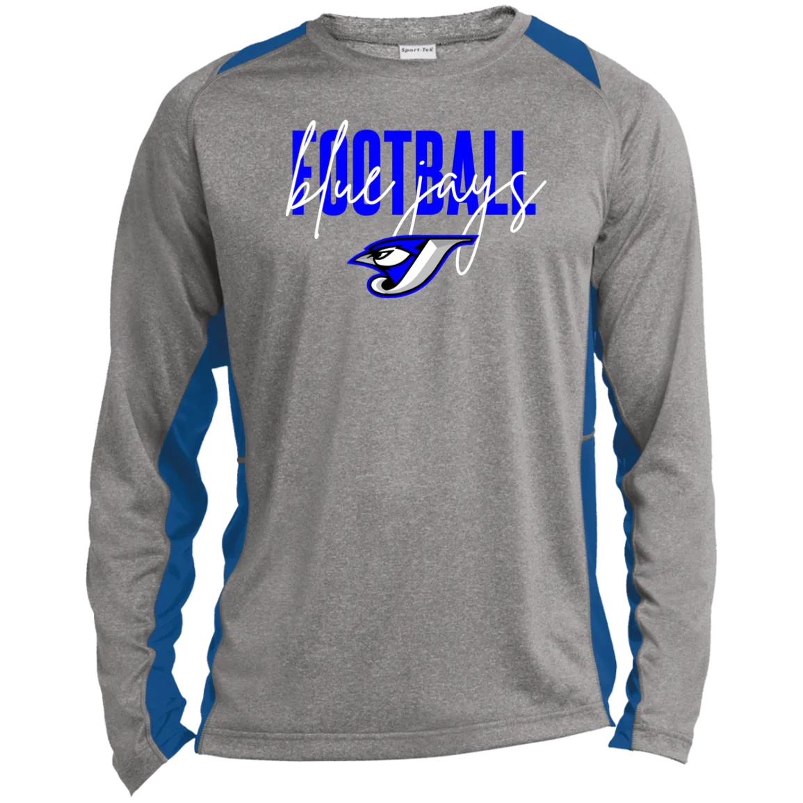 Script Football ST361LS Long Sleeve Heather Colorblock Performance Tee