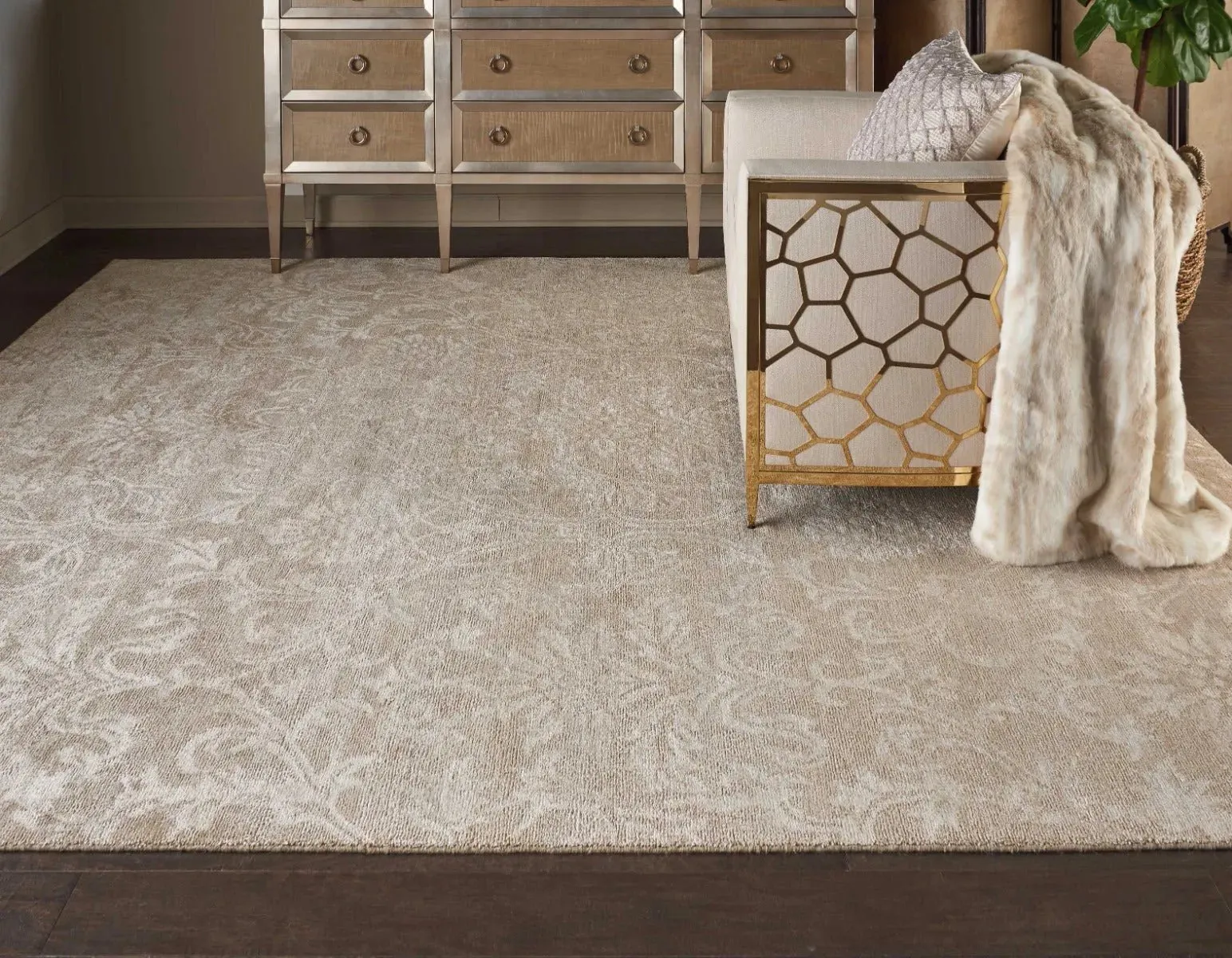 Silk Shadows SHA03 Light Gold Rug