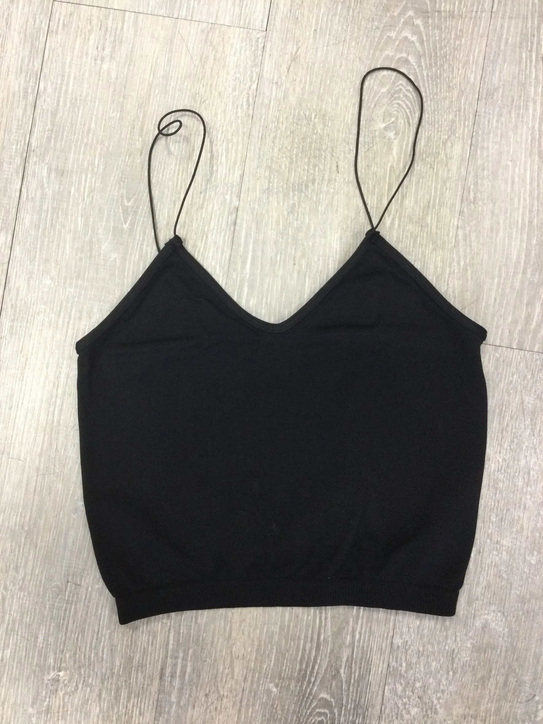 Simply Niki Skinny Strap Cropped Cami Top - One Size