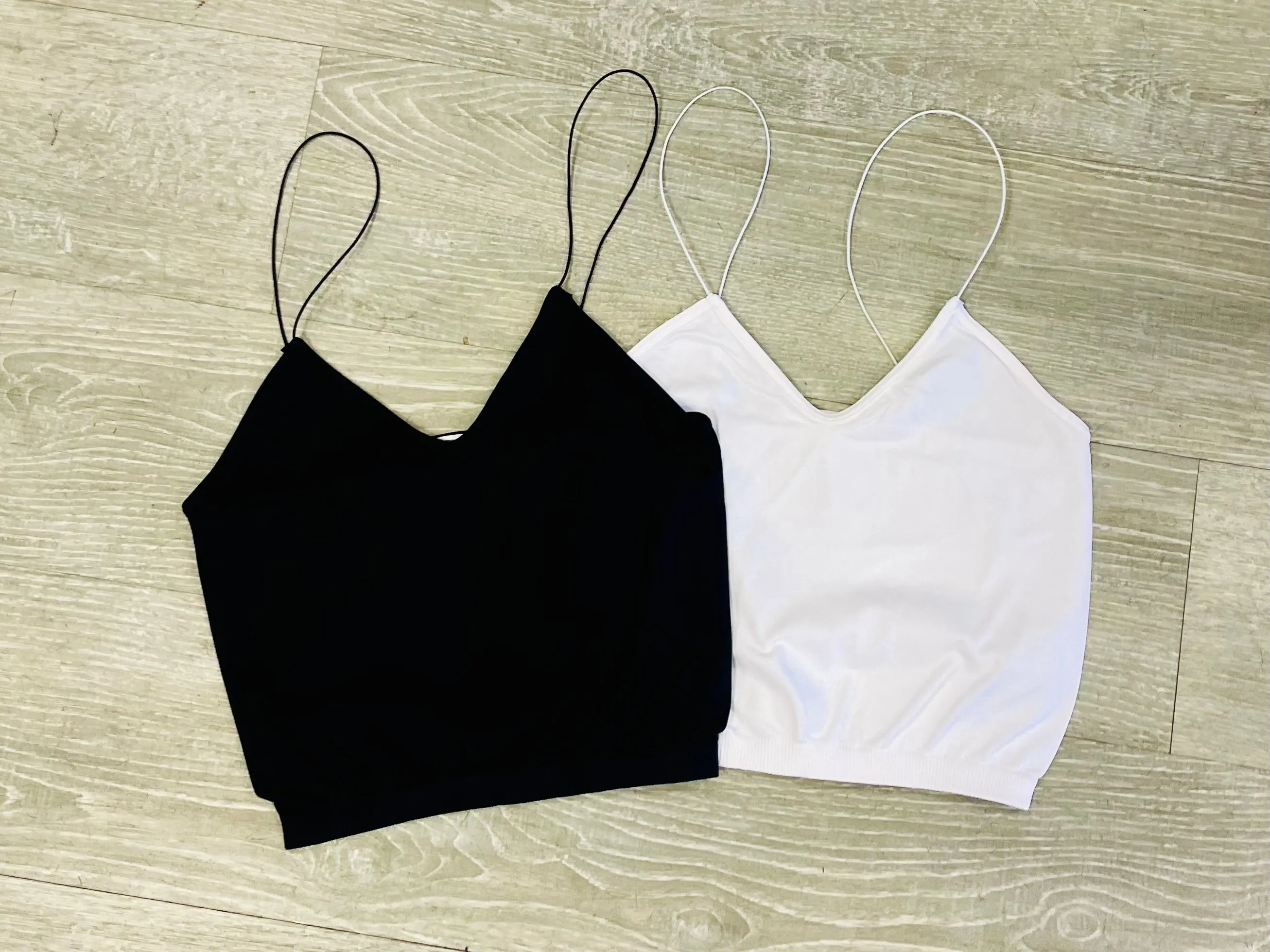 Simply Niki Skinny Strap Cropped Cami Top - One Size