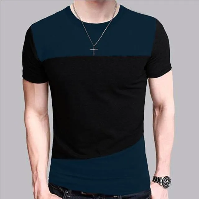 Slim Fit Crew Neck T-shirt Men Short Sleeve Shirt Casual tshirt Tee Tops Short