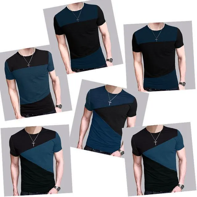 Slim Fit Crew Neck T-shirt Men Short Sleeve Shirt Casual tshirt Tee Tops Short