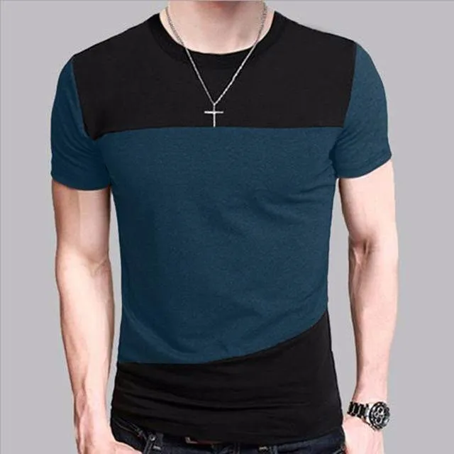 Slim Fit Crew Neck T-shirt Men Short Sleeve Shirt Casual tshirt Tee Tops Short