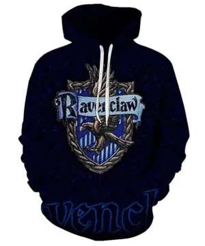 Spring and Autumn children's hoodie 3D Ravenclaw splatter printed sports hoodieBoys girls fashion street clothing casual hooded