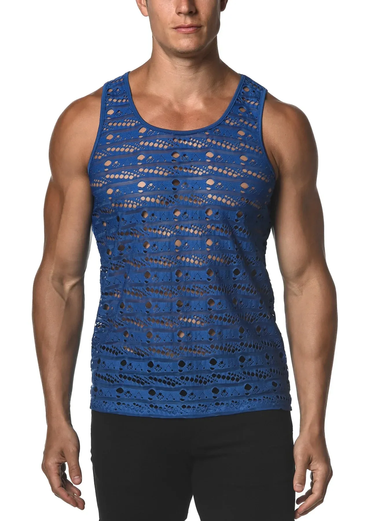 Stretch Gossamer Lace Tank-Dash Dot