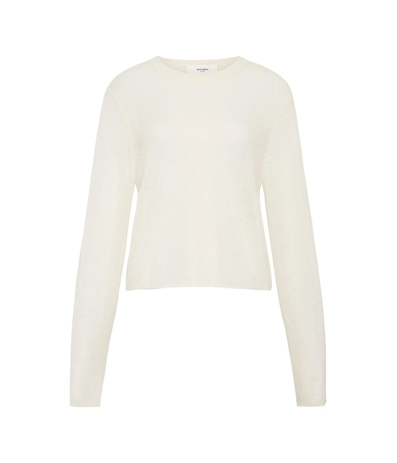 SUPERFINE MOHAIR CROPPED KNIT- NATURAL