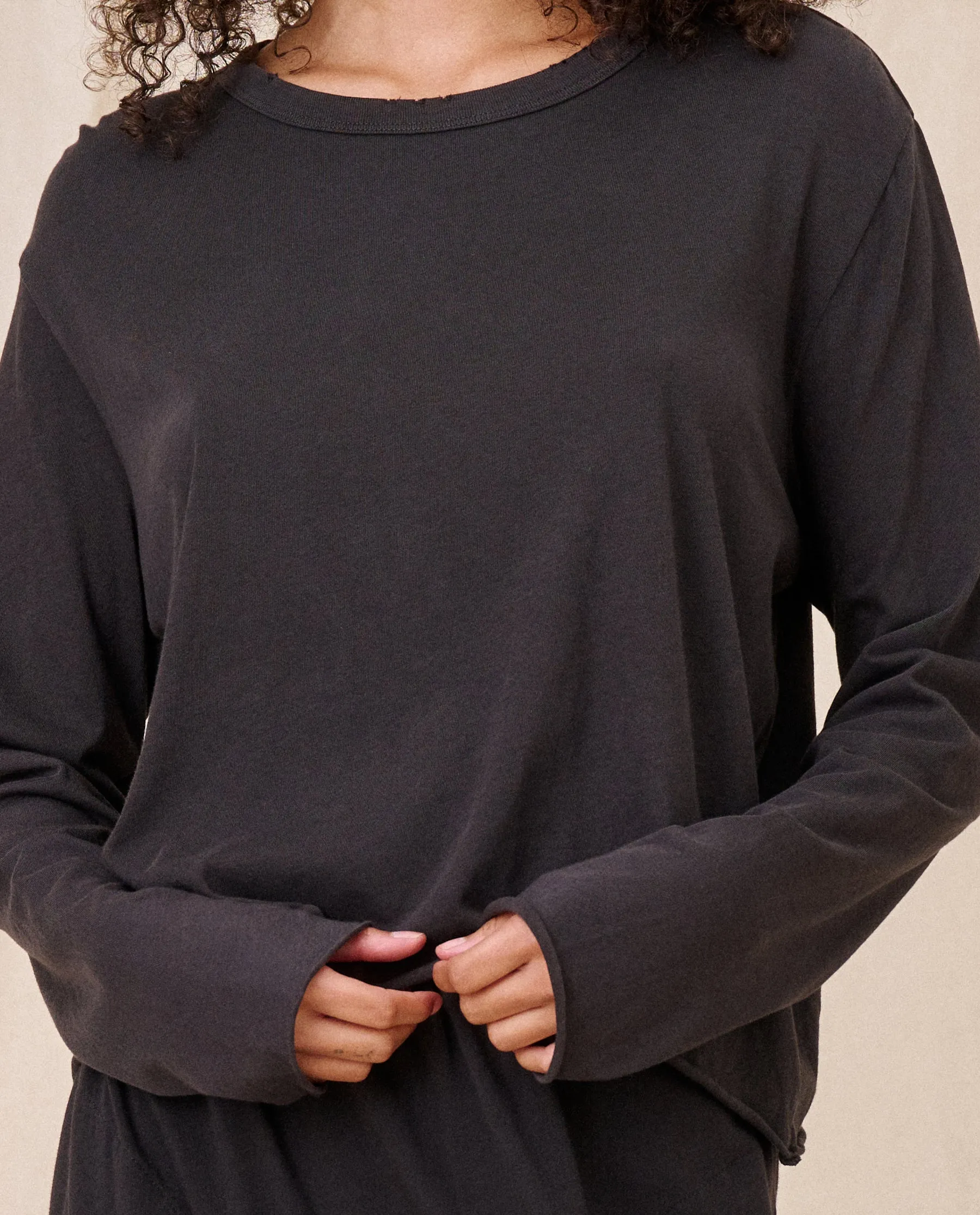 The Long Sleeve Crop Tee. -- Almost Black