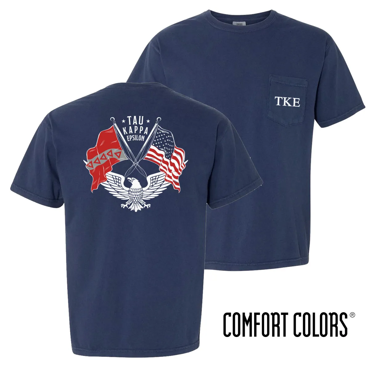 TKE Comfort Colors Navy Patriot tee