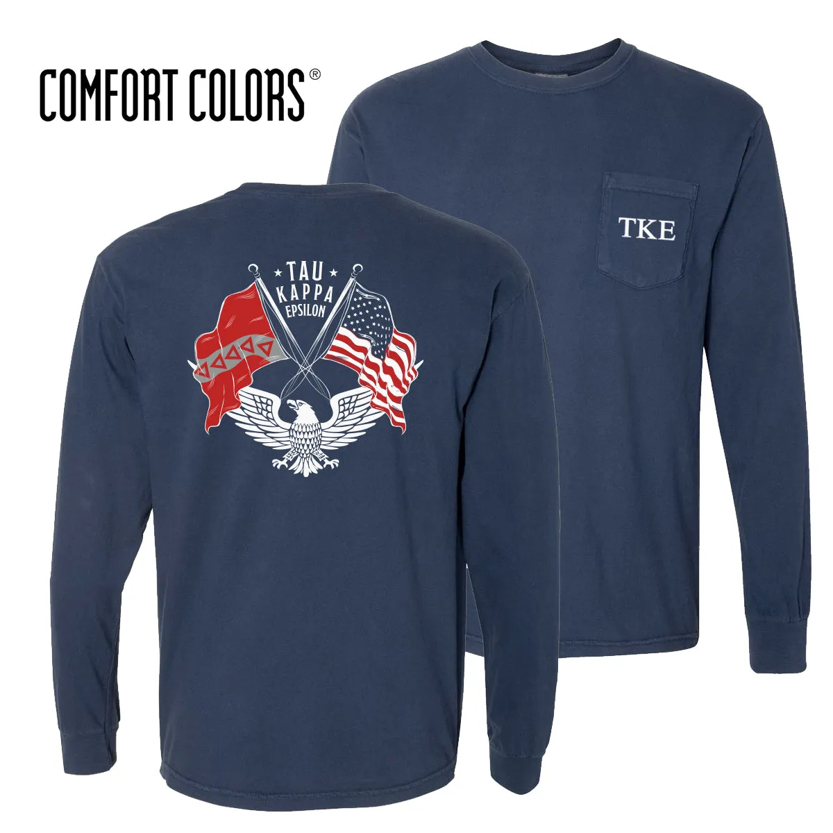 TKE Comfort Colors Navy Patriot tee