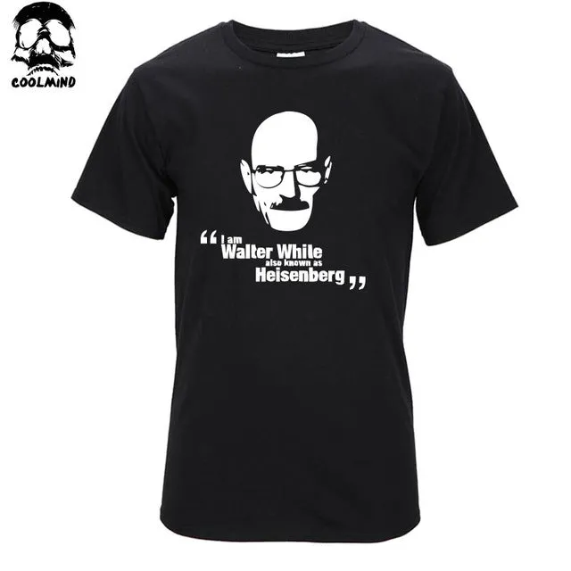 top quality COTTON short sleeve print casual men heisenberg breaking bad print T shirt T01