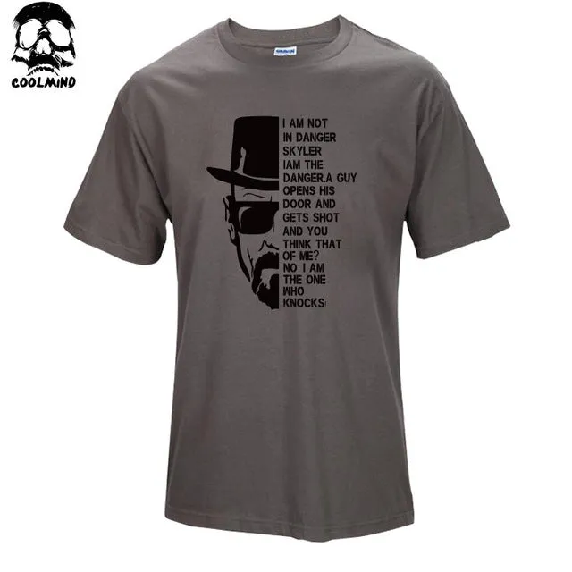 top quality COTTON short sleeve print casual men heisenberg breaking bad print T shirt T01