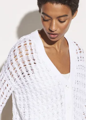 Vince - Open Cable Cardigan in Optic White