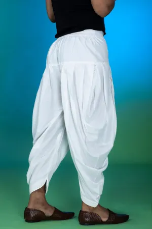 White Cotton Silk Dhoti