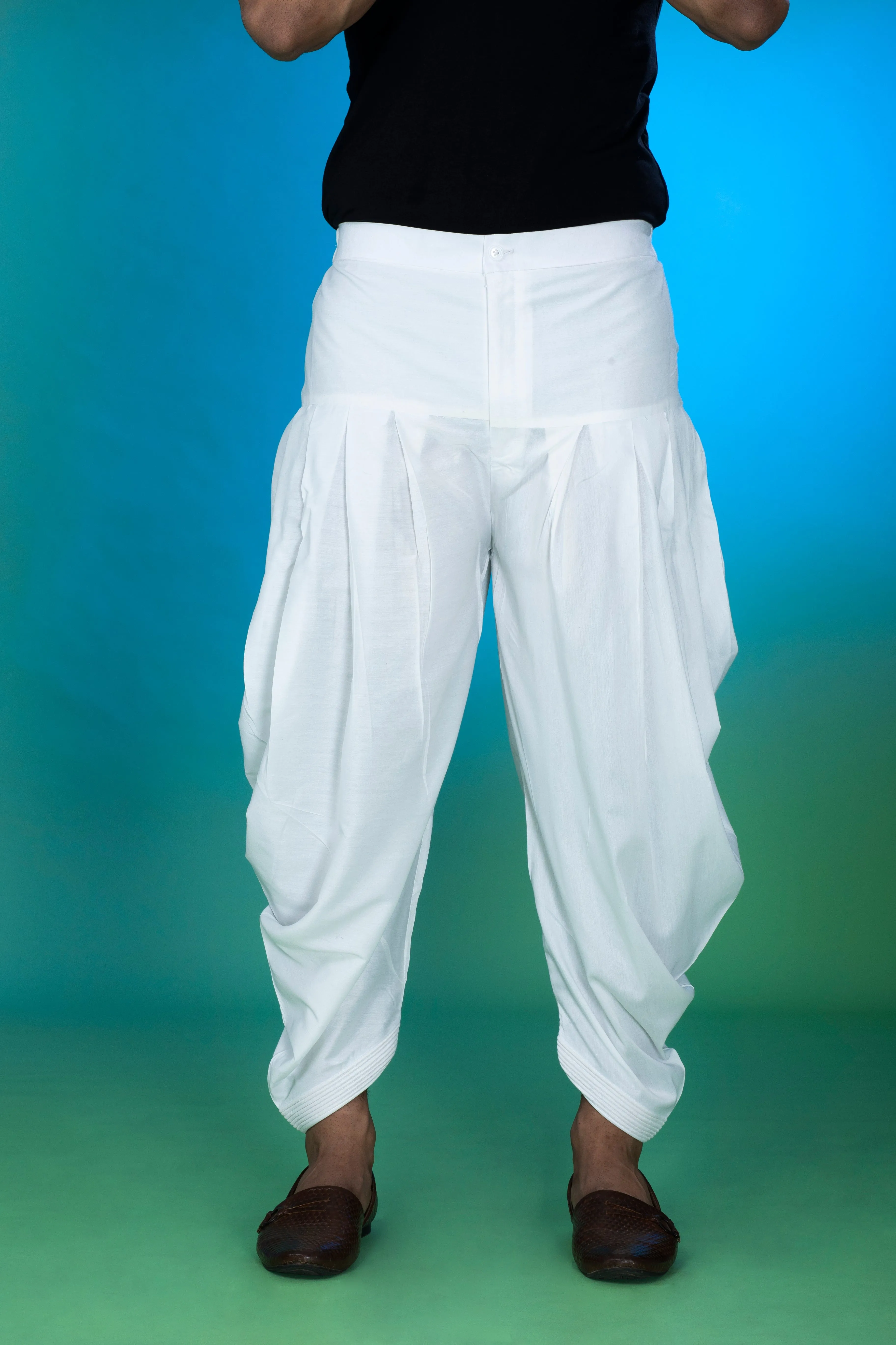 White Cotton Silk Dhoti