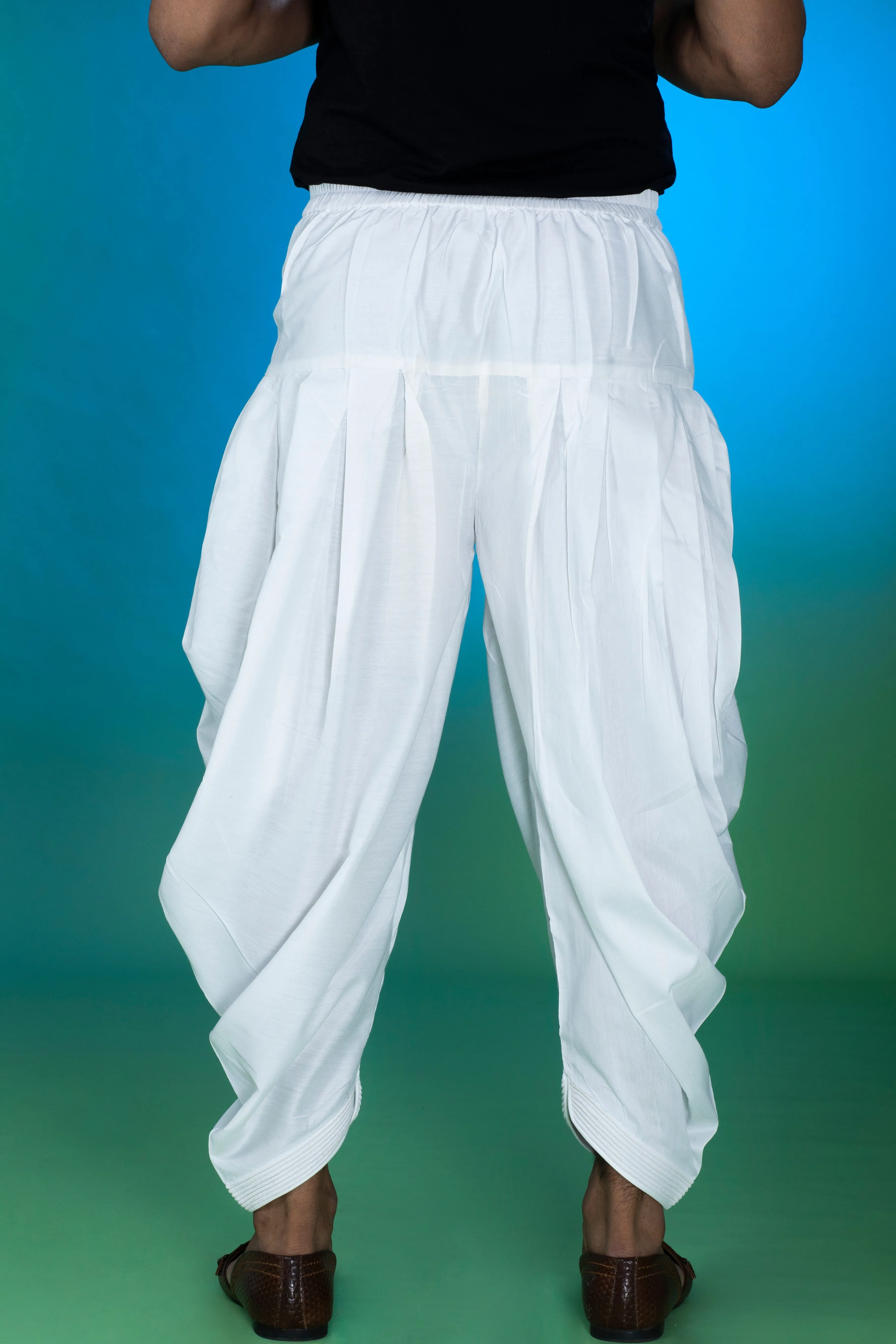 White Cotton Silk Dhoti