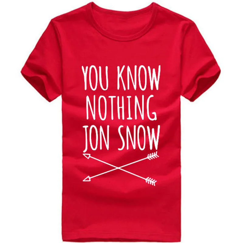 Women T-shirt You Know Nothing Jon Snow Printed Letter T shirt 2016 Summer Games Of Thrones Women T Shirt Camisetas Mujer QA927