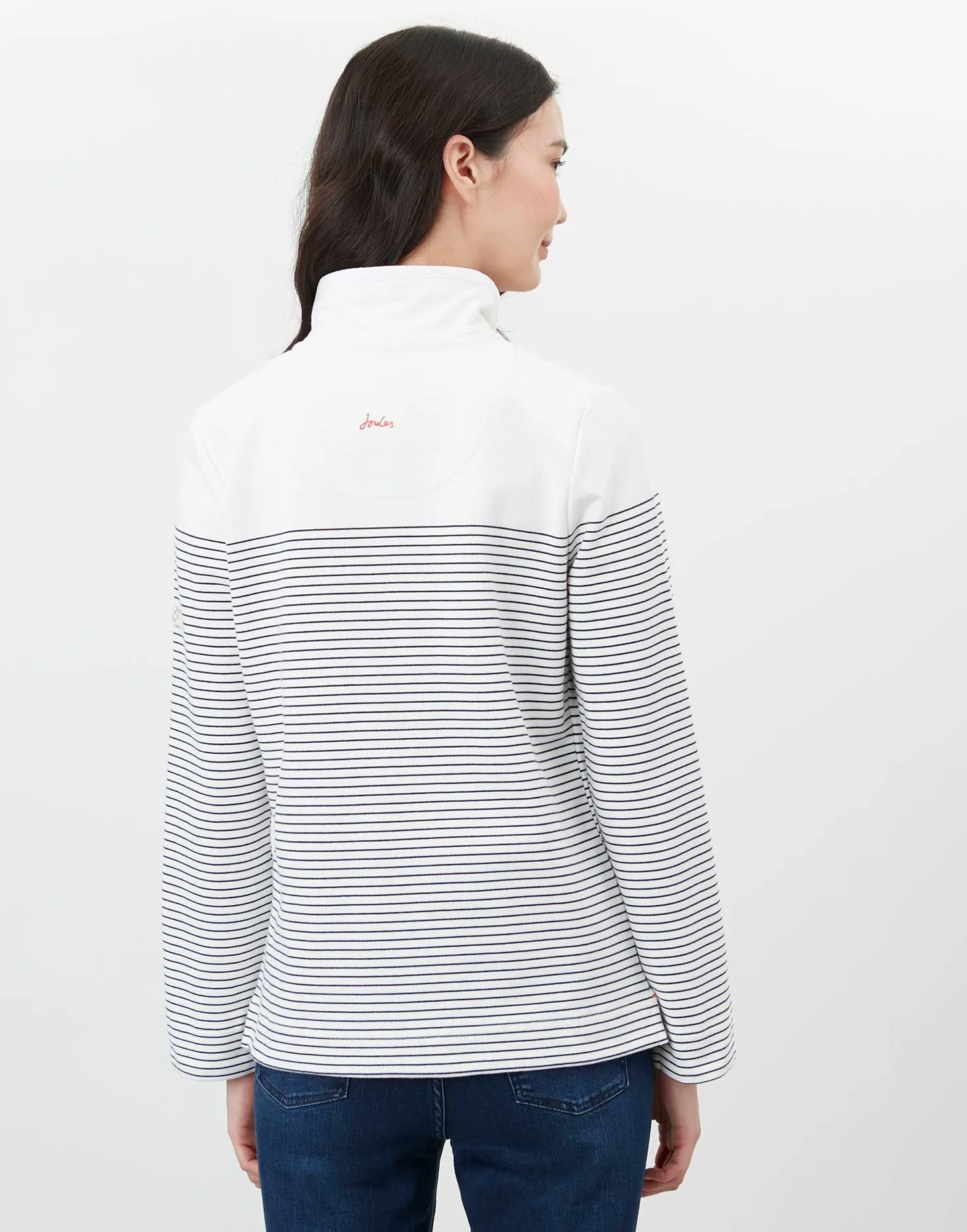 Women's Saunton Sweatshirt - Cream French Navy Stripe