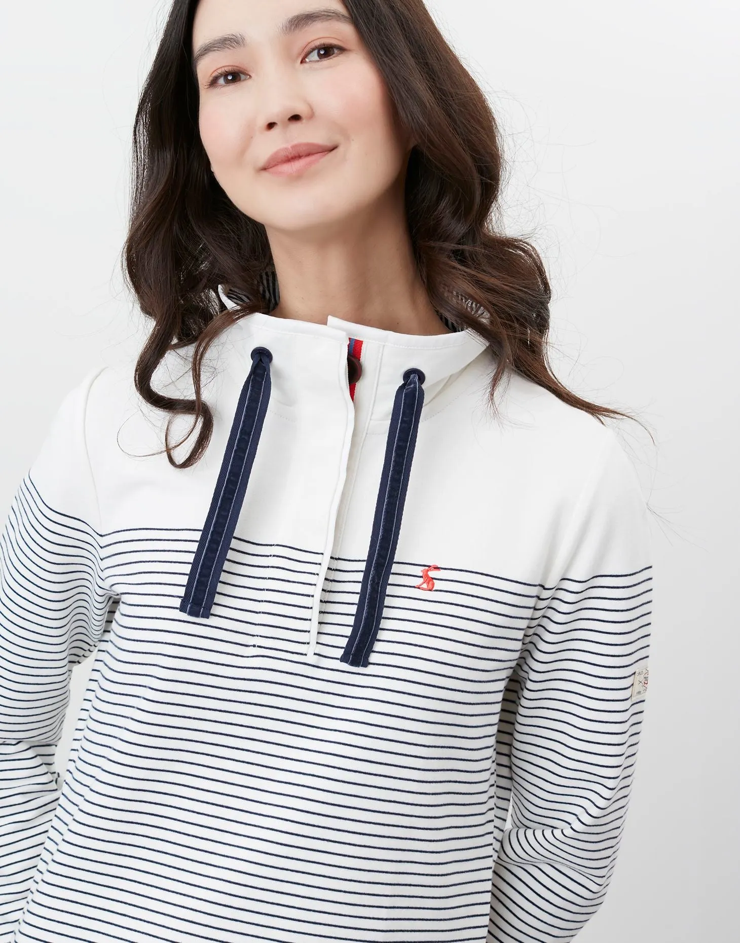 Women's Saunton Sweatshirt - Cream French Navy Stripe