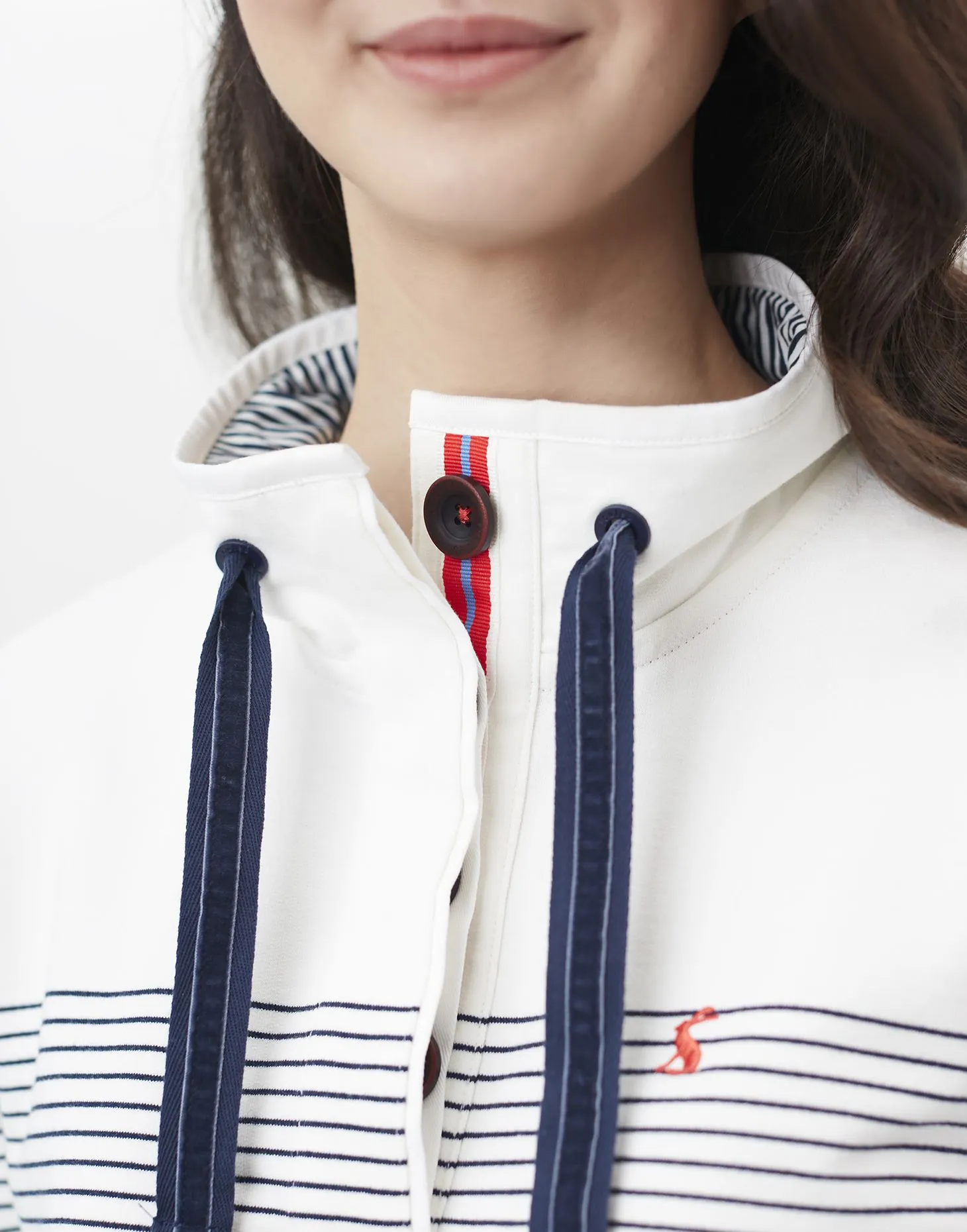 Women's Saunton Sweatshirt - Cream French Navy Stripe