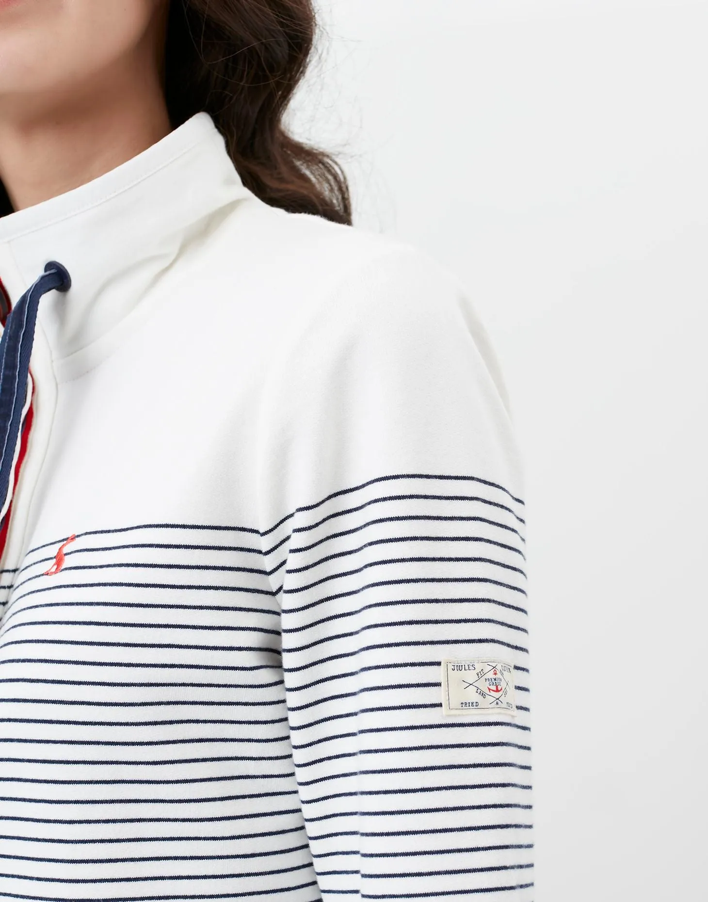 Women's Saunton Sweatshirt - Cream French Navy Stripe